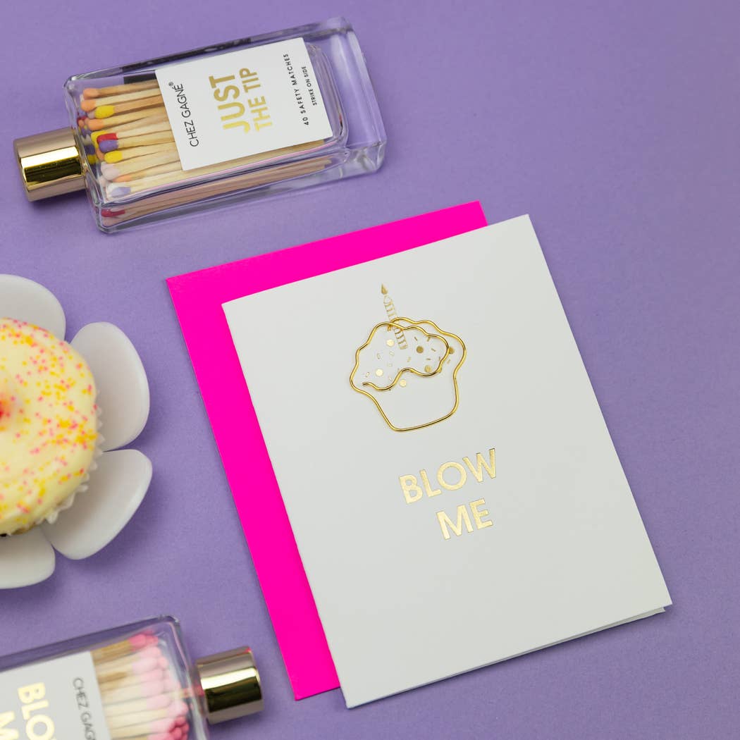 Blow Me - Funny Birthday - Cupcake Paperclip Card