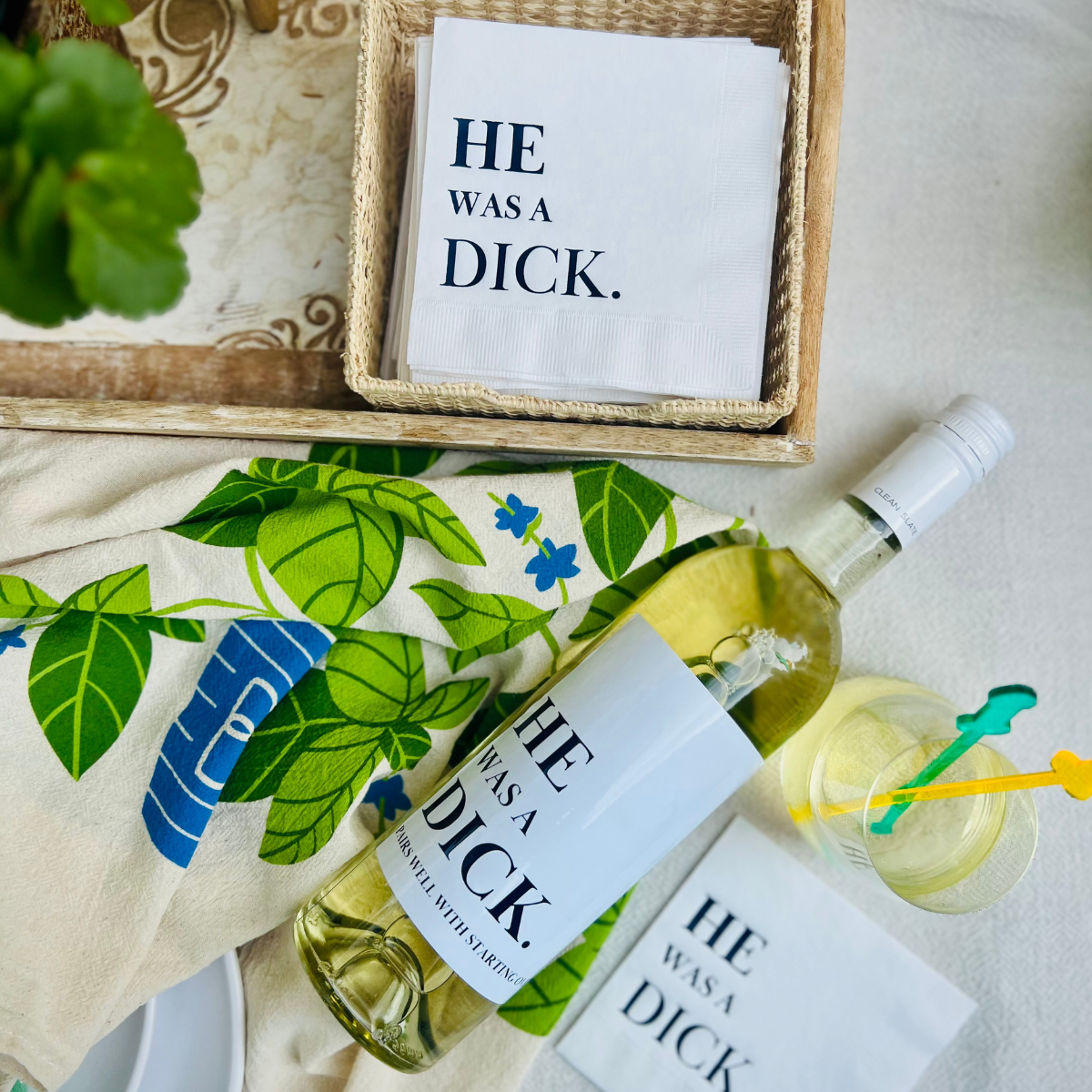 He Was A Dick Divorce Cocktail Paper Napkins