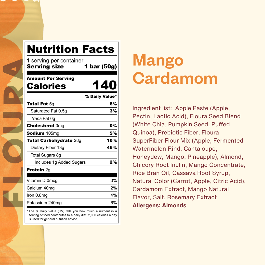Mango Cardamom Floura FiberCrush Bar [10 Pack]