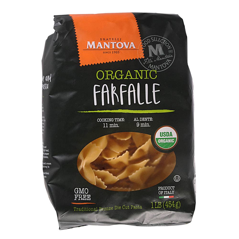 Mantova Organic Farfalle Pasta, 1 lb