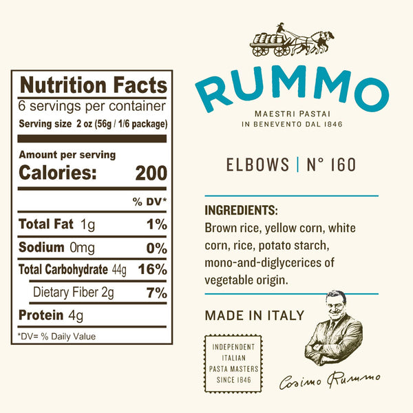 Rummo Italian Pasta Gluten-Free Elbows No.160